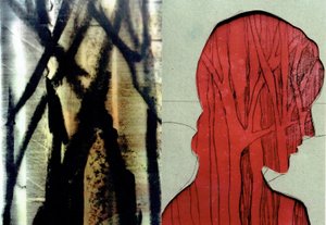 La Foret VIII, 2017 (monoprint  foto kolaj) by Stephen Dow