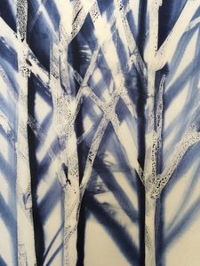 Ağaç II, 2016 (kumaş üzerine balmumu) by Stephen Dow