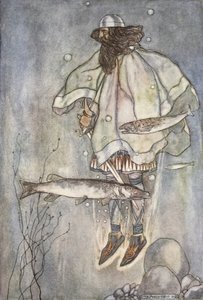 Fergus göle iniyor, T.W. Rolleston (renkli taş) by Stephen Reid