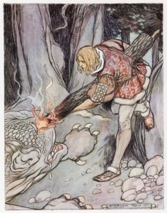 Ejderha Avcısı Siegfried için çizim (renkli taş)