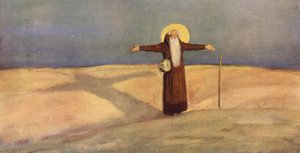 Çölde Aziz Anthony (renkli taş)