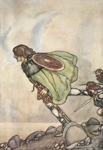 Onu tepede ve uçakta koştular, T.W. Rolleston (renkli taş)