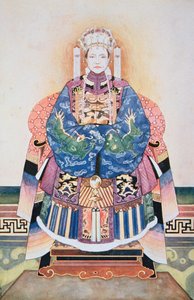 Tzu-Hsi, bir Çin çiziminden sonra (kağıt üzerine suluboya) by Stephen Reid