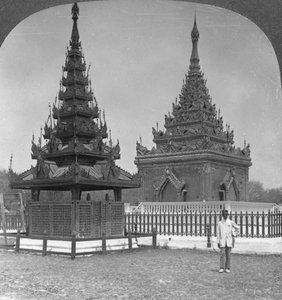 King Mindons Mezarı, Kraliyet Sarayı, Mandalay, Burma, 1908