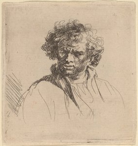 Buruk Ağızlı Kıvırcık Kafalı Adam by Studio of Rembrandt van Rijn
