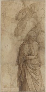 Antikadan Sonra Binici ve Duran Dökümlü Adam [versso] by Style of Pietro Perugino