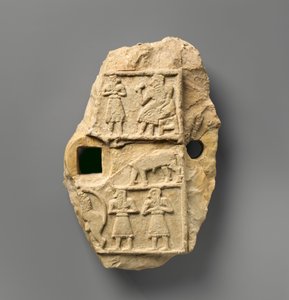 Bir ziyafet sahnesi ile kabartma plak, yaklaşık MÖ 2600–2500 (alçıtaşı kaymaktaşı) by Sumerian Sumerian