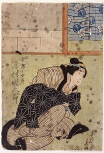 Sawamura ne? II Eş Geliyor mu?, Hanafubuki Utanonadokoro Oyunundan (renkli tahta baskı) by Sunbaisai Hokuei