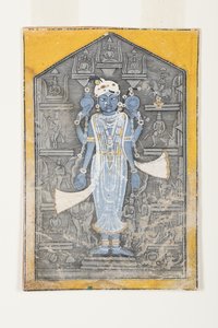 Avatarlarının kısmalarıyla çevrili Vishnu