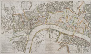 Westminster Haritası, Londra Şehri, Southwark ve çevresi, 1739