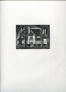 Ormandaki Ev (ahşap gravür)