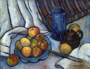 Elmalar, çaydanlık ve sürahi - Peinture de Suzanne Valadon (1865-1938), yaklaşık 1919 - Tuval üzerine yağlı boya, 50,4x65,4 - Özel Koleksiyon by Suzanne Valadon