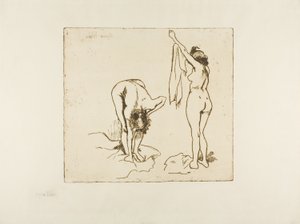 İki Kadın Kendilerini Kurutuyor by Suzanne Valadon