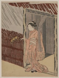 Pembe Giyen Kız, 1766. by Suzuki Harunobu