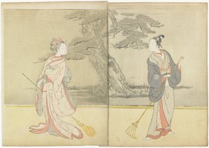Meiwa 2 ರ ಕ್ಯಾಲೆಂಡರ್ ಪ್ರಿಂಟ್ ಮತ್ತು No_ Play Takasago, 1765turk ನ ಮಿಟೇಟ್ by Suzuki Harunobu