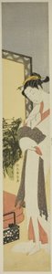 Fahişe Ayakta Perde ve Yatak by Suzuki Harunobu