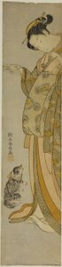 Evcil hayvanı ile fahişe by Suzuki Harunobu