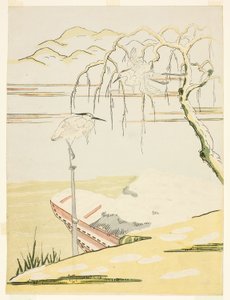 Karda ak balıkçıllar by Suzuki Harunobu