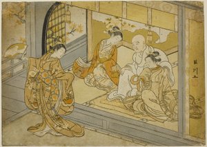 Hotoke Gozen Taira no Kiyomori'den önce dans ediyor by Suzuki Harunobu