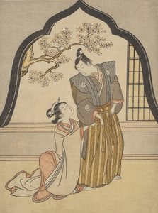 Pencere Kenarında Giyinen Aşıklar by Suzuki Harunobu