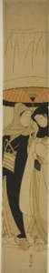 Karda Şemsiye Altında Aşıklar by Suzuki Harunobu