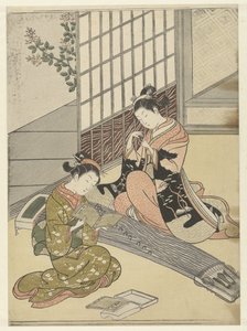 Koto köprülerinde tüneyen kazlar Sekiz salon yüzü (dizi adı) Zashiki hakkei (dizi adı) by Suzuki Harunobu