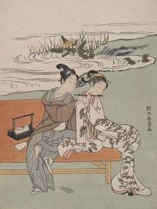 imparator X U An Zong ve yang GUI olmayan parodisi by Suzuki Harunobu