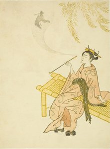 Bankta Sigara İçmek by Suzuki Harunobu