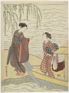 Tekneden İnen Kadınlar, c. 1767 by Suzuki Harunobu