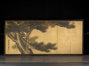 Yaşlı Ejderhalar (kağıt üzerine altın varak üzerine mürekkep ve renk) by Suzuki Shōnen