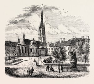 Riddarholmen Kilisesi, Riddarholmskyrka, Stockholm, İsveç (gravür)
