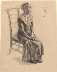 Köylü Kostümlü Oturan Kız by Swiss 19th Century