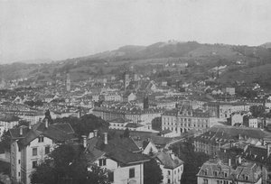 St. Gallen, Genel görünüm (s/b fotoğraf) by Swiss Photographer
