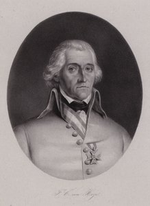 Friedrich Freiherr von Hotze, Fransız Devrimci savaşları sırasında Avusturya ordusunda İsviçre doğumlu general (gravür) by Swiss School