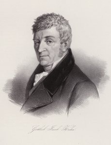 Gottlieb Jakob Kuhn, İsviçreli halkbilimci ve şair (gravür) by Swiss School