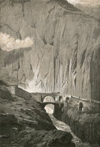 Şeytanlar Köprüsü.-St. Gothard Yolu, Schollenen Gorge by Swiss School