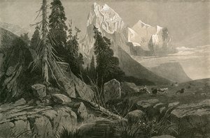 Wellhorn ve Wetterhorn by Swiss School