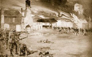 Fransızlar, Alman İmparatorluk Muhafızlarını dört kez el değiştiren bir köyde yenilgiye uğrattı, 1914-19 by Sydney Adamson