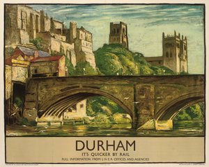 Durham, c.1935 (renkli litografi) reklamı yapan bir İngiliz Demiryolları afişi by Sydney Lee