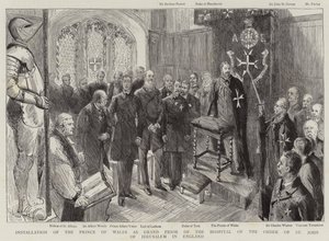 Galler Prensi'nin İngiltere'deki Kudüs St John Nişanı Hastanesi'nin Büyük Başrahibesi olarak kurulması by Sydney Prior Hall