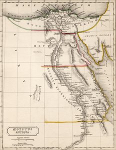 Aegyptus Antiqua Haritası (Antik Mısır), Sydney Hall tarafından çizilmiş ve oyulmuş, c.1826