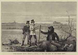 Rome, English Tigers Abroad, a Sketch at the Last Meet of the Roman Hunt  by Sydney Prior Hall