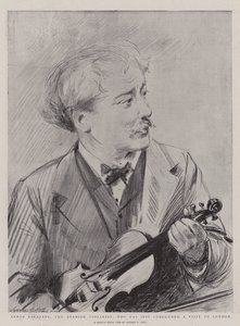 İspanyol Kemancı Senyor Sarasate, Londra Ziyaretini Az Önce Bitirdi by Sydney Prior Hall