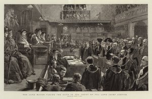 Lord Mayor, Lord Başyargıç Mahkemesinde Yemin Ediyor
