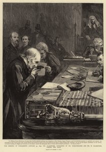Parlamentonun Açılışı, 31 Ocak 1893, Bay Gladstone, Bay Marjoribanks ve Bay H Gladstone tarafından desteklenirken, Yemin ediyor