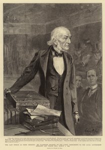 Başbakan olarak son Konuşması, Bay Gladstone Lordların Yerel Yönetim (İngiltere ve Galler) Tasarısındaki Değişiklikler hakkında konuşma, 1 Mart 1894 by Sydney Prior Hall