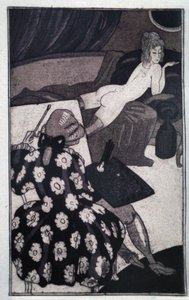 Erotizm: Giacomo Casanova (1725-1798) uzun metresini bir kanepede çırılçıplak olarak tasvir ediyor (gravür)