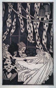 Erotizm: Giacomo Casanova (1725-1798) 20. yüzyılın başlarında çıplak metresini seyretmek için çarşafları kaldırıyor (gravür)