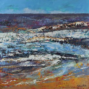 Frothy Shore, 2021 (tuval üzerine yağlıboya) by Sylvia Paul