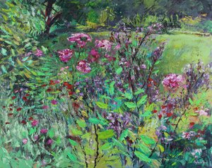 En Sevdiğim Yaz Bahçesi, 2021 (tuval üzerine yağlıboya) by Sylvia Paul